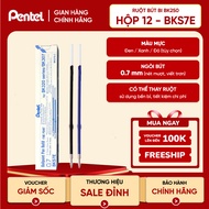 Box of 12 Ballpoint Pen Refills BKS7E Replacement Ballpoint Pen BK250 | 1 Blister of 2 Intestines | 