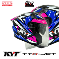 KYT HELMET KYT TTR JET KASMA 2023 REPLICA OPEN FACE HELMET DOUBLE VISOR X001 ECE22.06 SIRIM APPROVED