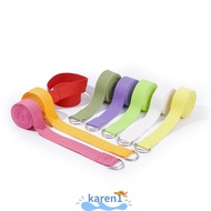 KAREN Yoga Strap, Adjustable D-Ring Buckle Durable Cotton Exercise Straps,  1.8mx3.8cm Flexibility F
