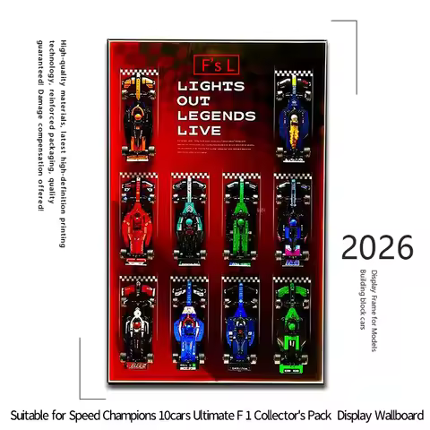 Display Wallboard Suitable for lego Speed Champions 10F1 cars Ultimate building block cars model Wal
