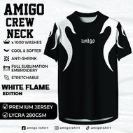 AMIGO NFL Sublimation Microfiber Jersey tshirt Design White Flame baju jersey baju jersey Malaysia j
