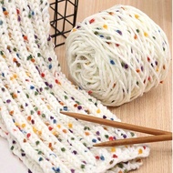1pc Jelly Bean Style Mohair Yarn Ball,Hand Made Spray Color Slub Wool Yarn Ball,Multicolor Speckled 