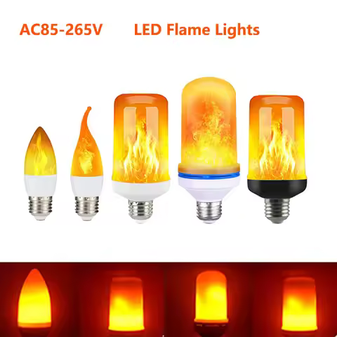E14/E27 LED Flame Effect Bulb 4 Modes Flickering Fire Simulation Lights Creative Flame Lamps for Fes