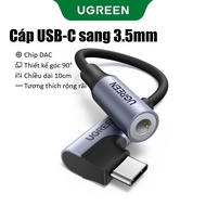 UGREEN Hi-Fi USB-C to 3.5 mm audio conversion cable (90 design) - 96kHz / 24bit DAC, Aluminum alloy 