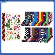 Festive Stocking Pack Christmas Stocking Set 24 Pairs Christmas Socks Advent Calendar for Men Women