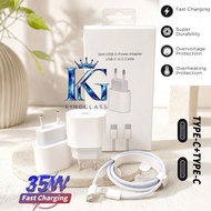 TC 35W White Charger ORI99 Type-C to Type-C Fast Charging PD 35W + C to C Cable [BAA]