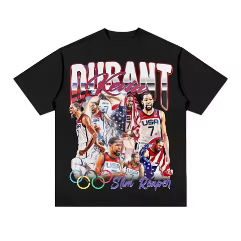 Kevin Durant Men Clothing Tee Shirt Homme New in Top short sleeve Round Neck Printing Pullover Retro