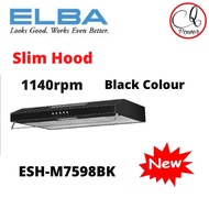 ELBA SLIM HOOD ESH-M7598(BK) BLACK 76CM 900M3/HR SUCTION POWER (2.5 FEET )