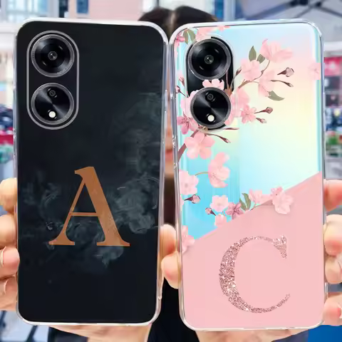 For OPPO A98 5G Case 2023 Fashion Flower Letters Clear Silicone Soft Back Cover For OPPO F23 CPH2527