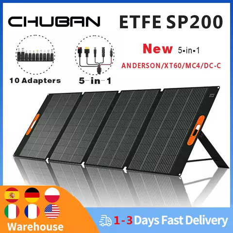200W Portable Solar Panel 100W IP68 Waterproof Foldable Solar Panel Power Supply Backup Solar Charge