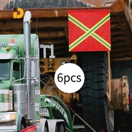 Dynwave 6Pcs Truck Security Flags Weatherproof with Loop And Reflective Strip Warning Signs Warning 