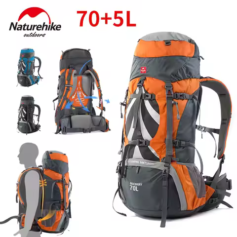 Naturehike 70+5L Backpack Hiking Travel Mountaineering Knapsack Softback Large Capacity Men Waterpro