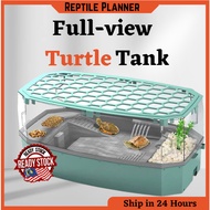 Full View Turtle Tank Large Tortoise Aquarium Anti Escape Cage Full Set Terrarium Bekas Kura Bersa