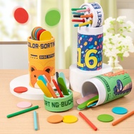 Toddlers Montessori Toys for 1 2 3 Year Old Boys Girls, Wooden Learning Color Sorting Toys for Ages 