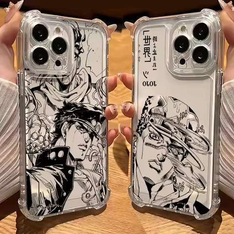 Black Anime JoJo's Bizarre Adventure Phone Case For Samsung A56 A26 A33 A54 A52 A51 A13 A73 A55 A53 
