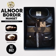 Jubah Alnoor Bordir Hitam Dewasa Ready