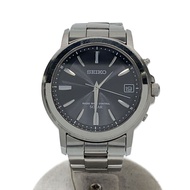 SEIKO Men's Watch Solar Analog Stainless Steel BLK SLV 7B52-0AF0 Direct from Japan Secondhand