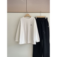 Autumn/Winter Alo Letter Round Neck Solid Color Double-Sided Velvet Long Sleeve Shirt for Women