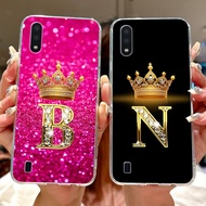 For Samsung Galaxy A01 Case A01 Core Cover Cute Crown Letters Soft Silicone Clear Phone Case For Sam