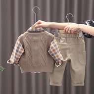 Set Kiano Setelan anak laki laki 3 in 1 | baju anak laki laki import | setelan kemeja anak | baju an