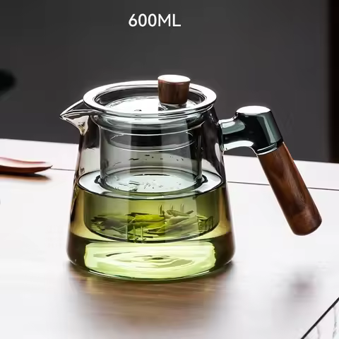 600ML Family Glass Teapot Set Transparent Glass Teacup Kung Fu Small Teacup Pyrex Glass Tea Set Flow