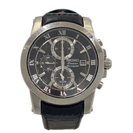 SEIKO Men's Watch Quartz Analog Leather BLK SNAF31P2 7T62-OLEO Direct from Japan Secondhand