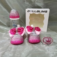 Dollbling Newborn Gift Set Rainbow Baby Shoes Headband Pacifier Pink Lolita Crown Diamond Jewels Lay