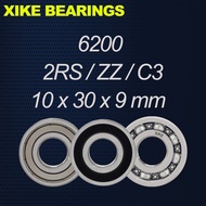XIKE 6200-2RS/6200ZZ/6200/6200-2RSC3/6200ZZC3/6200C3 - Size 10x30x9mm Deep Groove Ball Bearings