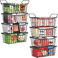 SUNALLY Freezer Organizer Bins, 8 Pack Stackable Chest Freezer Organizer for 5-7 Cu.FT Deep Freezer