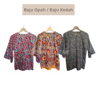 [READYSTOCK] ISEWBAJUOPAH | Baju Opah / Baju Kedah Poket Corak Batik Baju Raya, Women Blouse Malam B