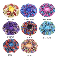 38cm Hair Caps Large Print Satin Bonnet Sleep African Pattern Print Fabric Ankara Night Hat Hair Los