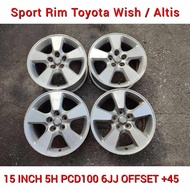 Toyota Sport Rim 15 INCH 5H PCD100 6.0JJ Offset +45 For Toyota Wish Altis