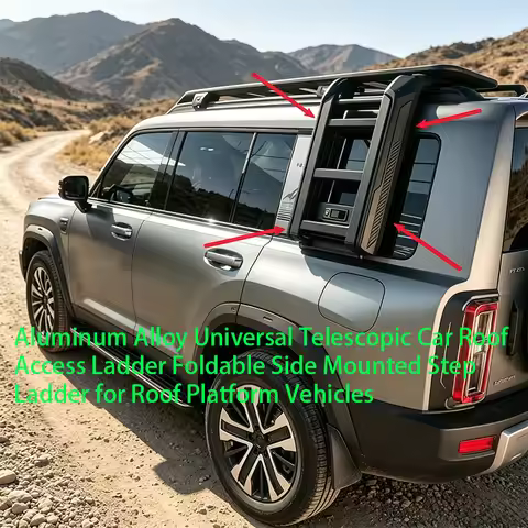 Aluminum Alloy Universal Telescopic Car Roof Access Ladder Foldable Side Mounted Step Ladder for Roo