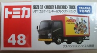 โมเดลรถเหล็ก Tomica  #48 Isuzu ELF Mickey & Friehds Truck  สินค้าแท้100% ของใหม่อยู่ในซีลพลาสติก  (ม