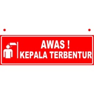 STICKER BEWARE OF IMPACT HEAD 25x8 cm