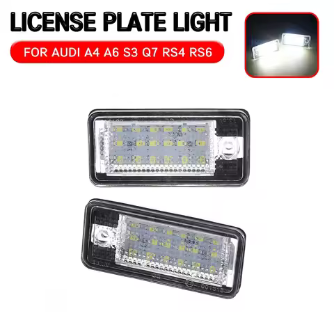2pc LED License Number For Audi A3 S3 A4 S4 B6 B7 A6 C6 S6 A8 S8 RS4 RS6 Q7 8E0807430A Plate Light L
