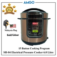 AMGO SH-04 Electric Pressure Cooker 6L [15 button Cooking Programs]