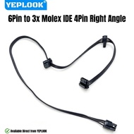 YEPLOOK Molex Power Cable, 3 Molex IDE 4Pin Angle for Corsair CX850M, CX750M, CX650M, CX600M, CX550M