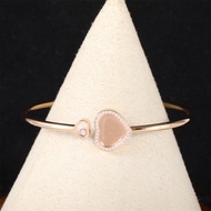 CHOPARD(肖邦)  18K玫瑰金 鑽石 HAPPY HEARTS 快樂的心 邊鑽 手鐲