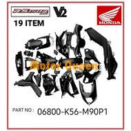 FULL SET INNER BLACK COVER HITAM HONDA RS150 RS150R V2 100% HONDA ORIGINAL