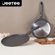 JEETEE Titanium Non Stick Pancake maker Pan flat Crepe Pan 24/28CM No PFAS/PTFE/PFOA Induction & Gas
