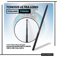 Tongsis Selfie Stick Ultra Long Invisible 3M for -Hitam