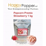 Happypopper Pure Popcorn use Tepung Strawberry Caramel Flavour Coating Powder Premix Flour Mix 1 kg 1kg 草莓爆米花专用裹粉
