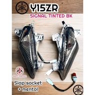 Y15 Y15ZR FRONT SIGNAL once a bulb and socket tinted black cover, a pair of ysuku headlights