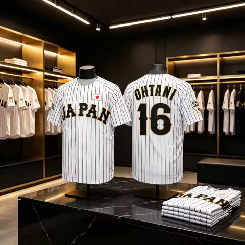 Summer New Baseball Jersey Japan OHTANI 3D Print T-shirt Causal Outdoor Sportswear WHITE Black Strip