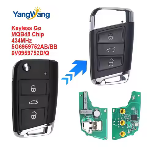 YW Keyless Go/Half Smart Remote Key 433MHz MQB ID48 Chip 5G6959752AB BB 6V0959752D / Q for V-W Golf7