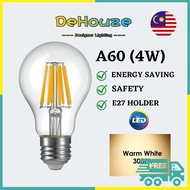 DeHouze Clear Glass Bulb 4W Retro Led Filament Bulb A60 E27 Holder Light Bulb Low Voltage Mentol Lam