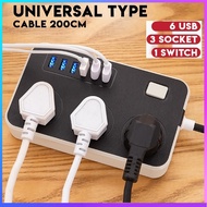6 USB Port 3 Universal Power Strip Extension Plug Power Socket Electric Sockets Elektrik Soket Exten