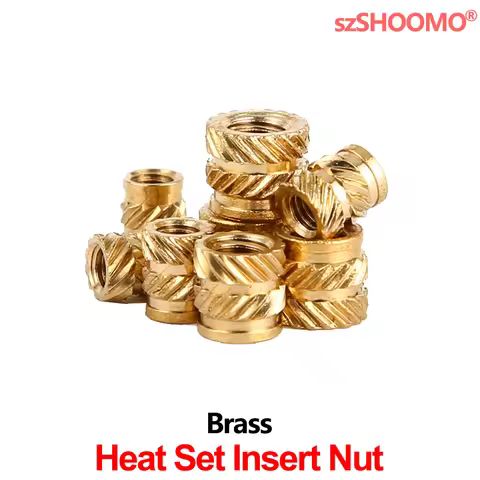 Brass Heat Set Knurled Thread Insert Nuts for 3D Print Embed Parts Hot Melt Inset Plastic M2 M2.5 M3