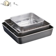 SUEREN BBQ Tray, 304 Stainless Steel Bakeware Tools Baking Pan,  Rectangle Non-stick Food Storage Pl